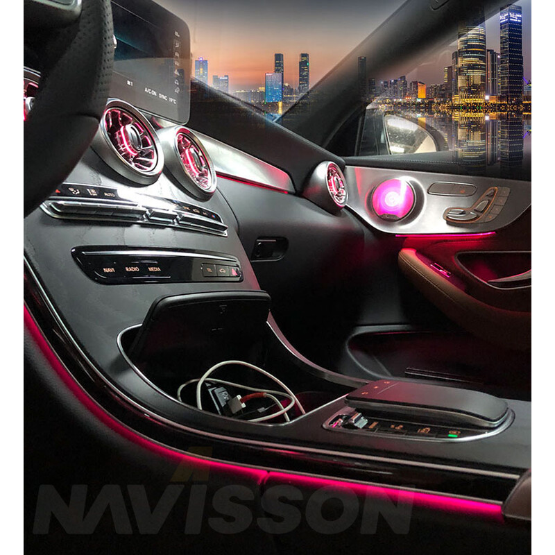 Kit Iluminación ambiental específica para Mercedes C W205 (2014-2018)/GLC  X253 (2015-2019) - CLASE C W205 (2015-2019) 